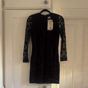 Isabel Marant Black Lace Long Sleeve Dress for H&M